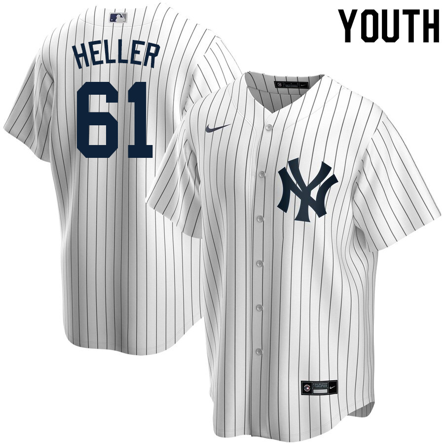 2020 Nike Youth #61 Ben Heller New York Yankees Baseball Jerseys Sale-White - Click Image to Close